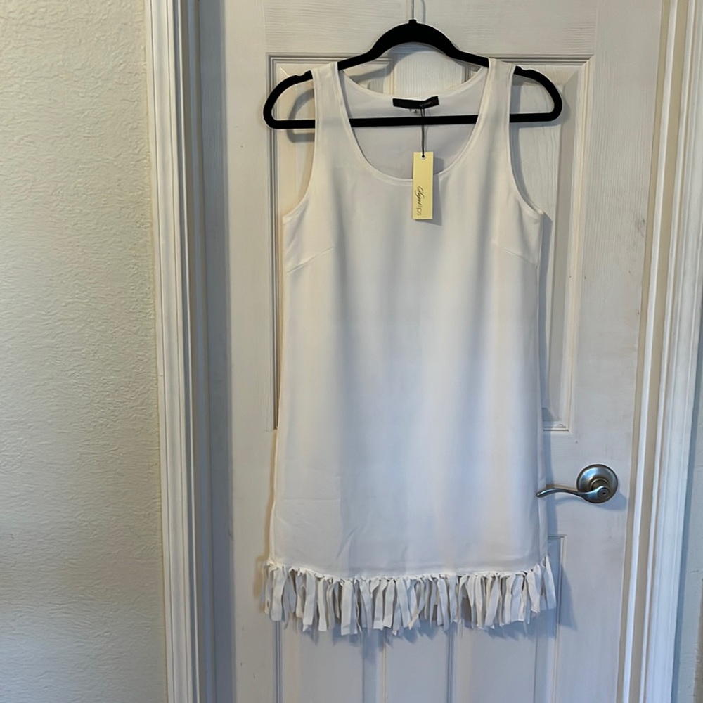 Sugarlips slip on dress with fringe
